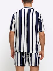 River Island Blue Beach Stripe Shirt - Image 3 of 5