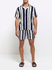 River Island Blue Beach Stripe Shirt - Image 4 of 5