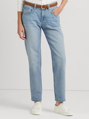Lauren Ralph Lauren Light Blue Relaxed Tapered Ankle Jeans - Image 1 of 9
