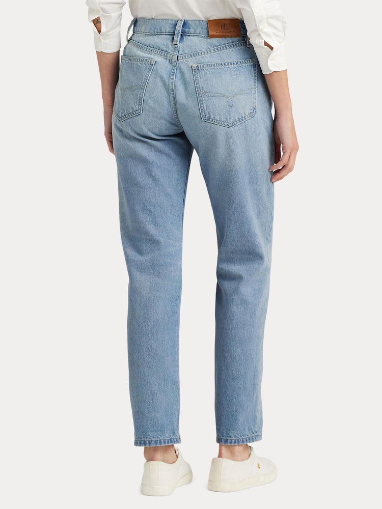 Lauren Ralph Lauren Light Blue Relaxed Tapered Ankle Jeans - Image 2 of 9