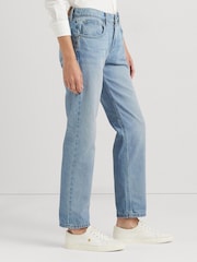 Lauren Ralph Lauren Light Blue Relaxed Tapered Ankle Jeans - Image 3 of 9