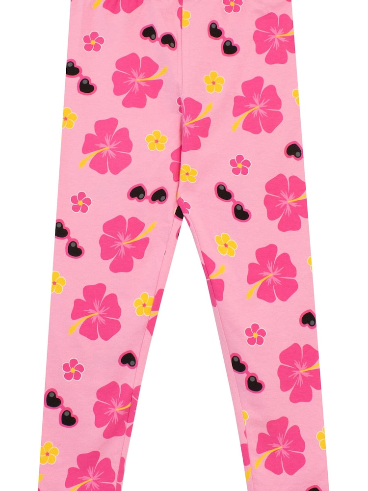 Character Blue/Pink Baby Shark 100% Cotton T-Shirt and Leggings Set - Image 3 of 3
