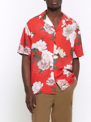 River Island Red Floral Botanical Shirt - Image 1 of 5