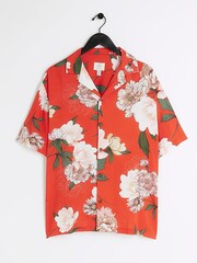 River Island Red Floral Botanical Shirt - Image 4 of 5