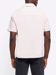 River Island Pink Short Sleeve Seersucker Revere Shirt - Image 2 of 4