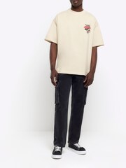 River Island Natural Oversized Snake Skull T-Shirt - Image 2 of 4