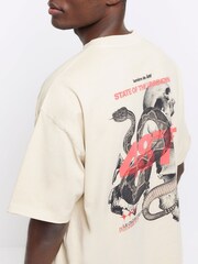 River Island Natural Oversized Snake Skull T-Shirt - Image 3 of 4