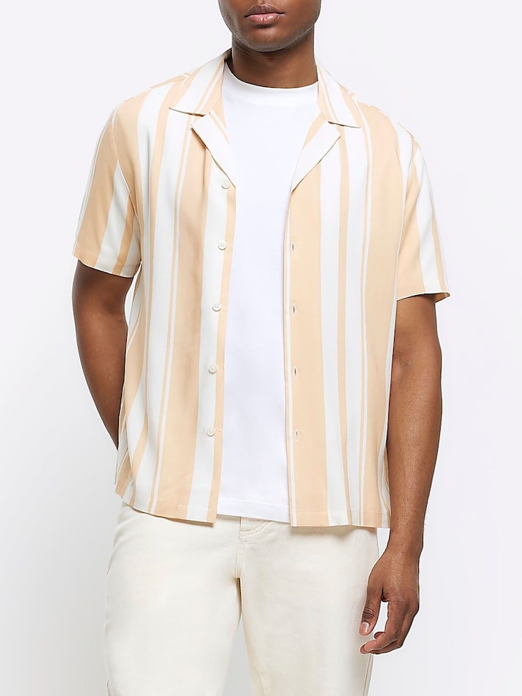 River Island Pink Beach Stripe Shirt - Image 1 of 6