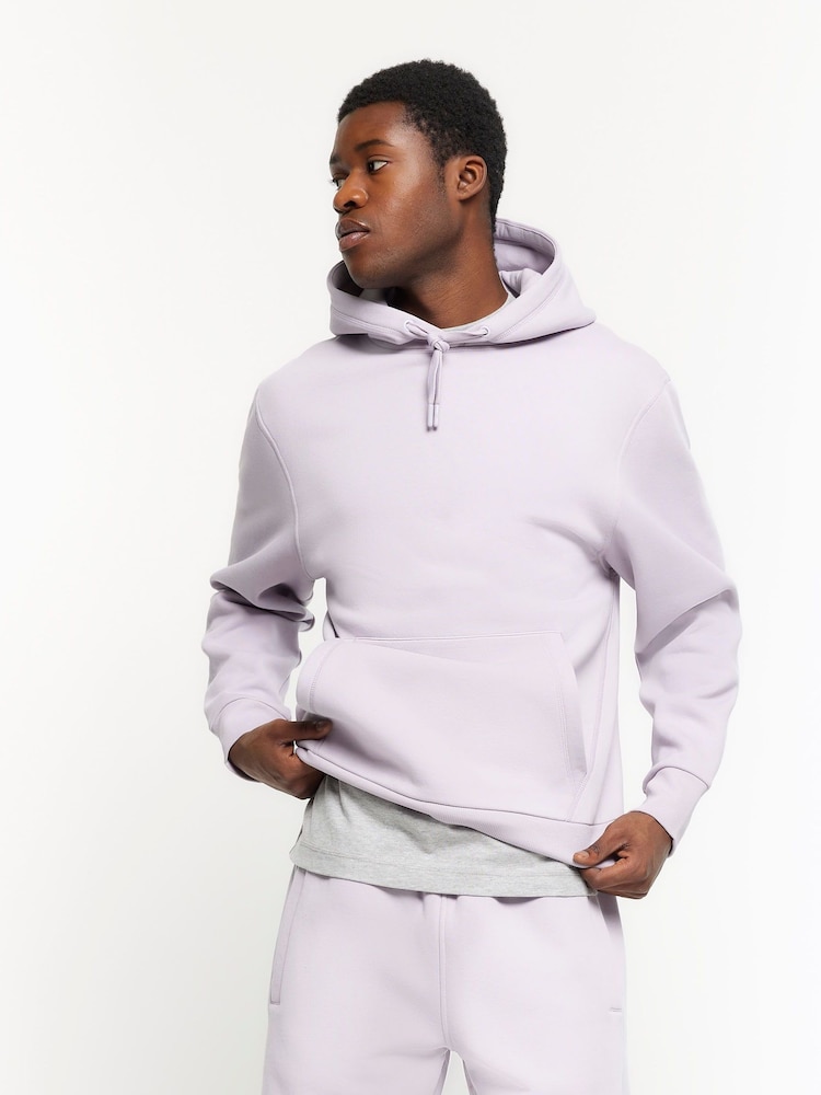 River Island Purple Regular Fit 100% Cotton Long Sleeve Hoodie - Image 1 of 4 River Island Purple Regular Fit 100% Cotton Long Sleeve Hoodie - Image 1 of 4
