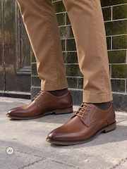 棕色 - Novo Niall Derby Lace Up Smart Shoes - 圖片 1，共 6