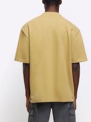 River Island Green Oversized 100% Cotton Studio T-Shirt - Image 2 of 4