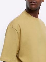 River Island Green Oversized 100% Cotton Studio T-Shirt - Image 3 of 4