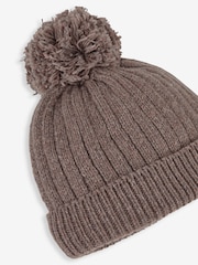 Marrón - Gorro de canalé calentito de Jojo Maman Bébé - Imagen 2 de 2
