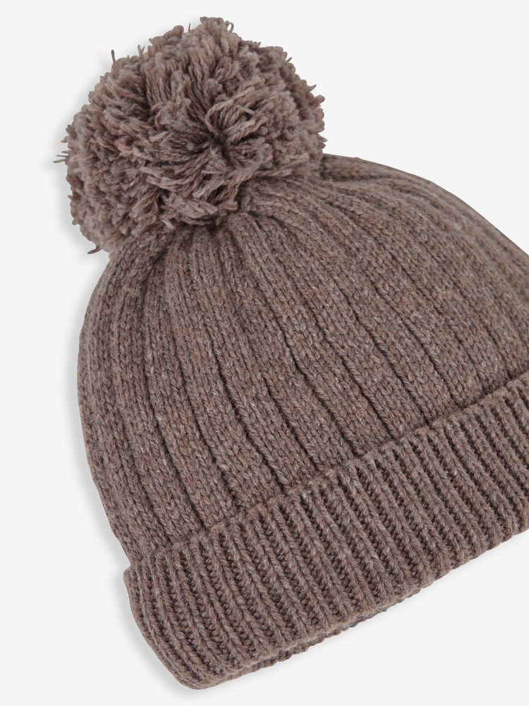 Marrón - Gorro de canalé calentito de Jojo Maman Bébé - Imagen 2 de 2