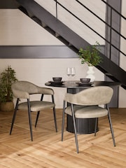 Set of 2 Monza Faux Leather Mink Brown Nora Dining Chairs - Image 1 of 8