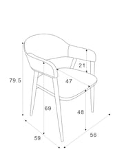 Set of 2 Monza Faux Leather Mink Brown Nora Dining Chairs - Image 3 of 8