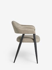 Set of 2 Monza Faux Leather Mink Brown Nora Dining Chairs - Image 5 of 8