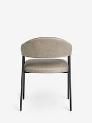 Set of 2 Monza Faux Leather Mink Brown Nora Dining Chairs - Image 6 of 8