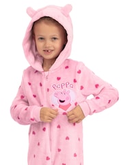 Character Pink Peppa Pig Heart Fleece Onesie - Image 5 of 12