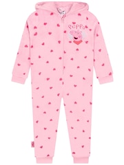 Character Pink Peppa Pig Heart Fleece Onesie - Image 9 of 12