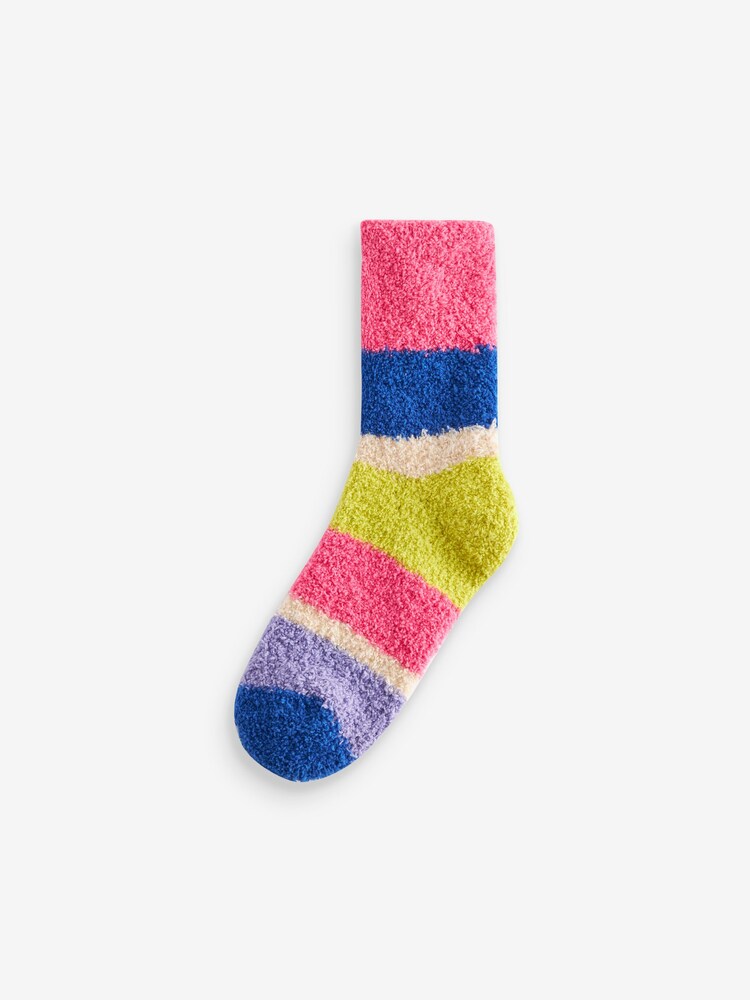 Multi Bright Stripe Cosy Socks 2 Pack - Image 2 of 3 Multi Bright Stripe Cosy Socks 2 Pack - Image 2 of 3