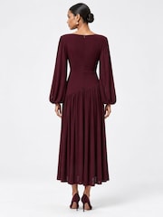 Jolie Moi Boat Neck Balloon Sleeve Maxi Dress - Image 2 of 8