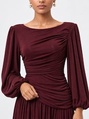 Jolie Moi Boat Neck Balloon Sleeve Maxi Dress - Image 3 of 8