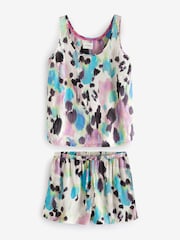 Animal Print Viscose Vest Pyjama Short Set - Image 5 of 8