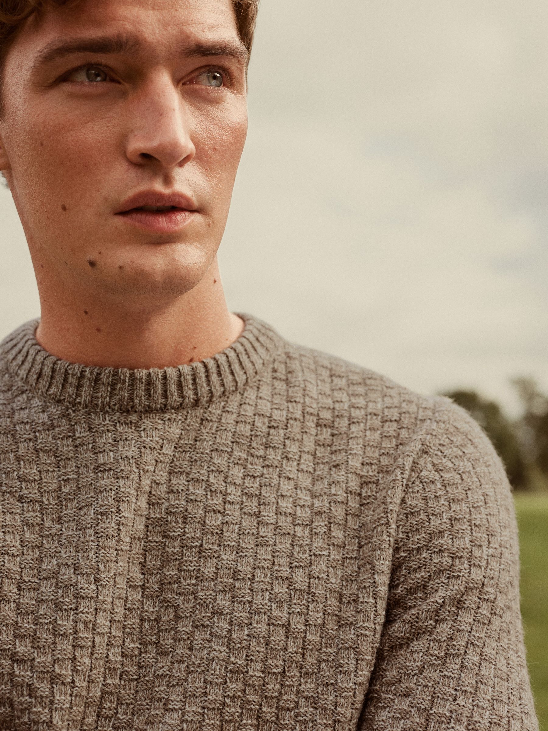 Buy Neutral Basket Textured Regular Crew Neck Jumper from Next Luxembourg