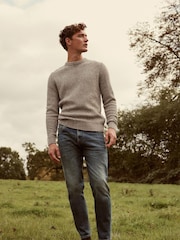 Neutral Basket Textured Regular Crew Neck Jumper - Image 2 of 7