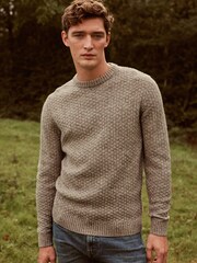 Neutral Basket Textured Regular Crew Neck Jumper - Image 3 of 7
