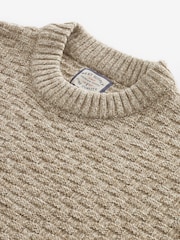 Neutral Basket Textured Regular Crew Neck Jumper - Image 6 of 7