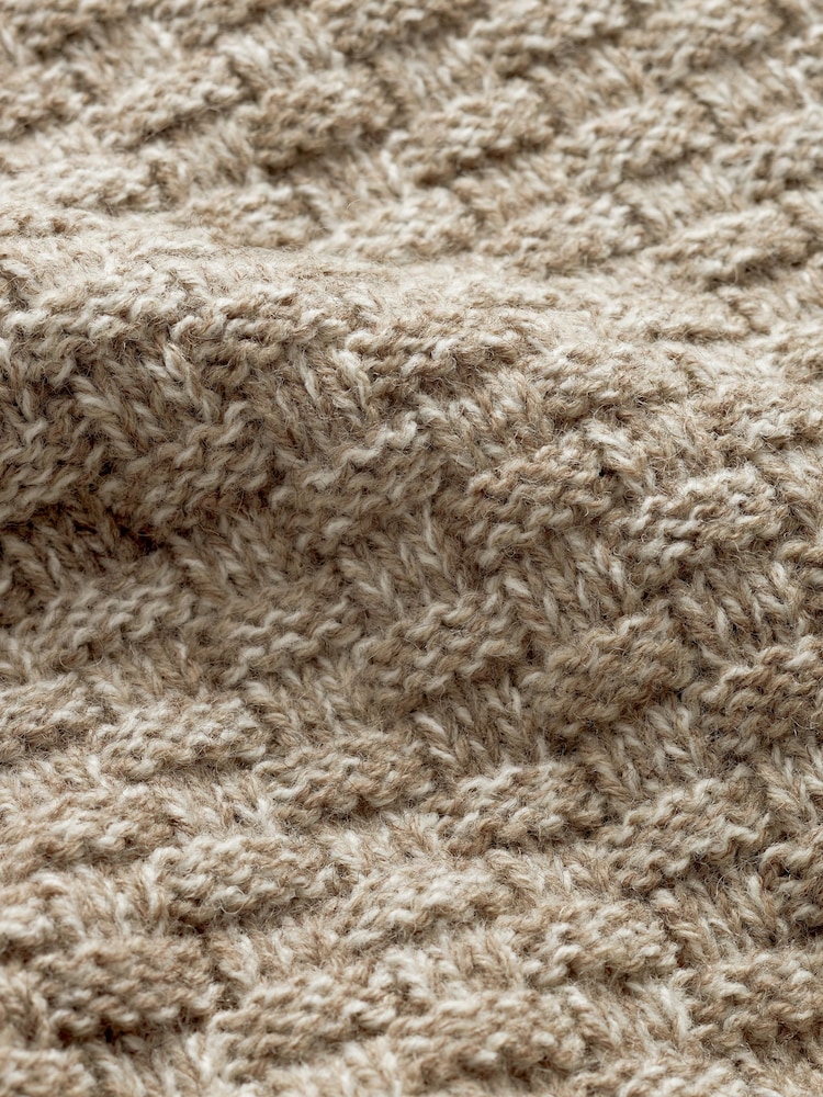 Neutral Basket Textured Regular Crew Neck Jumper - Image 7 of 7