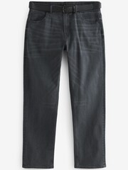 Grey Straight Belted Authentic Jeans - Image 6 of 9