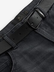 Grey Straight Belted Authentic Jeans - Image 7 of 9