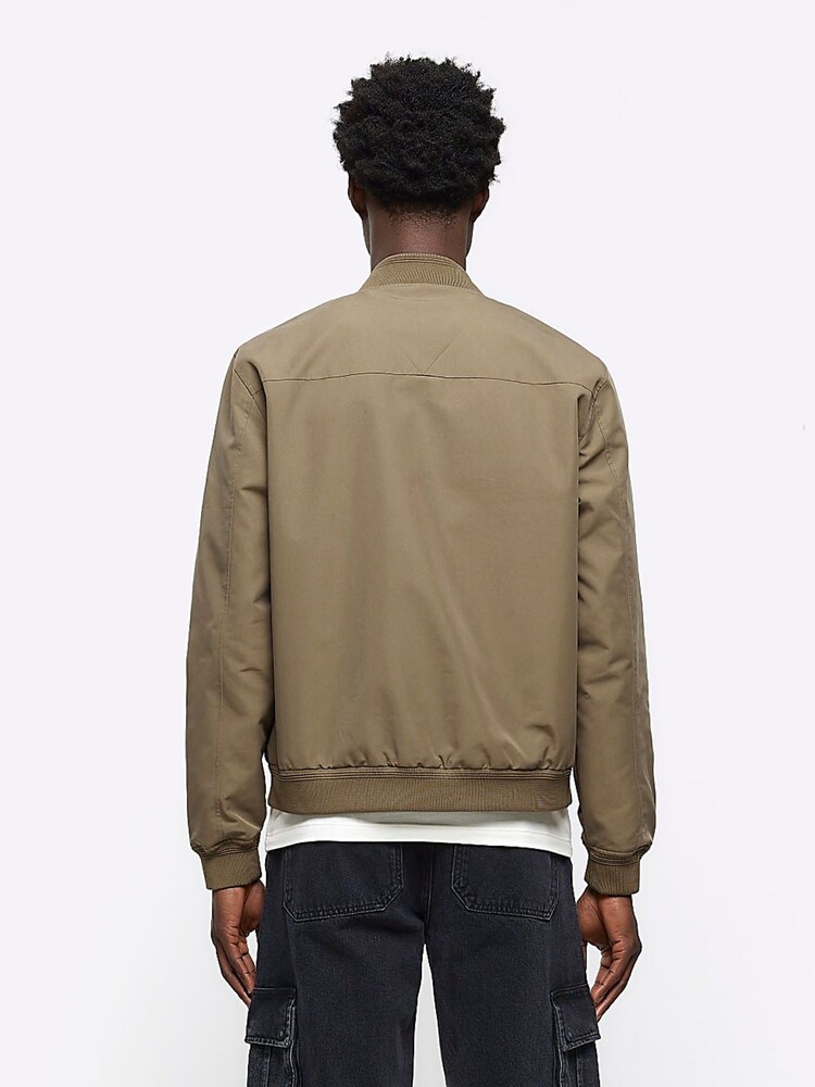 River Island Brown Cotton Bomber Jacket - Image 2 of 6 River Island Brown Cotton Bomber Jacket - Image 2 of 6