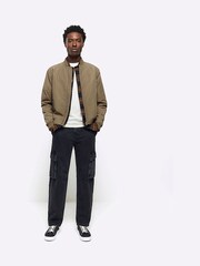 River Island Brown Cotton Bomber Jacket - Image 3 of 6