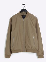 River Island Brown Cotton Bomber Jacket - Image 5 of 6