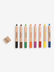 JoJo Maman Bébé 8 Chunky Wooden Colouring Pencils - Image 1 of 3