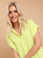 Yours Curve Green Button Through 100% Cotton Shirt - Image 4 of 6