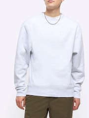 River Island Grey Essential Crew Sweat Top - Image 1 of 6