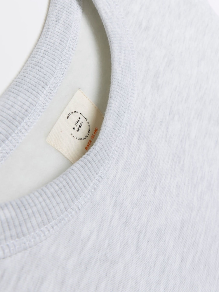 River Island Grey Essential Crew Sweat Top - Image 6 of 6