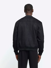 River Island Black Regular Fit Suedette Bomber Jacket - Image 2 of 10