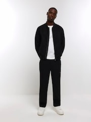 River Island Black Regular Fit Suedette Bomber Jacket - Image 3 of 10