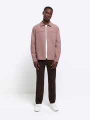 Roz - Jachetă River Island Essential Crew cu mânecă lungă - Image 3 of 6