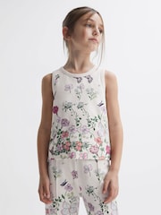 Reiss Pink Print Kemi Junior Floral Print Vest - Image 1 of 7