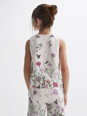Reiss Pink Print Kemi Junior Floral Print Vest - Image 5 of 7