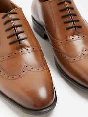 River Island Brown Chrome Lace up Brogue Derby Shoes - Image 6 of 6