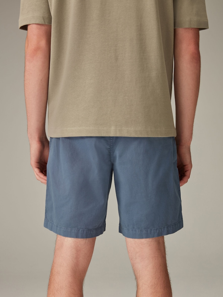 Blue Washed Cotton Elasticated Waist Shorts - Image 2 of 5