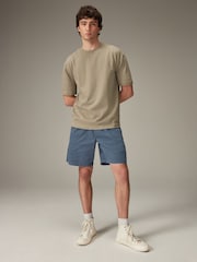 Blue Washed Cotton Elasticated Waist Shorts - Image 3 of 5